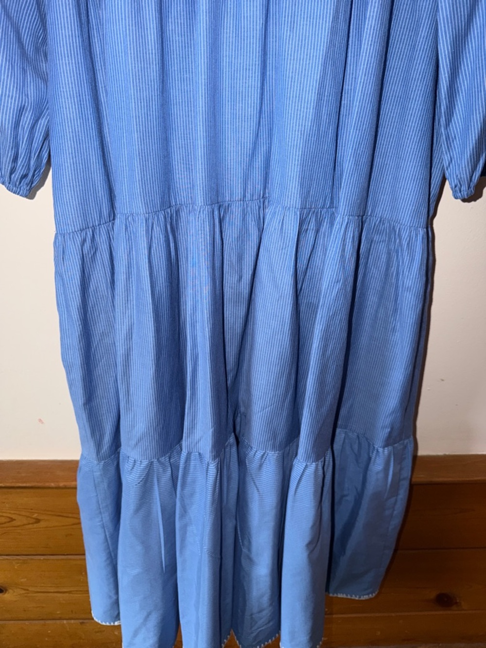POMANDER PLACE Whipstitch Blue Stripe Mabel Maxi Dress Size XXXL - Picture 6 of 9